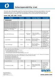 Interoperability List - Snom