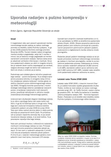 Uporaba radarjev s pulzno kompresijo v meteorologiji