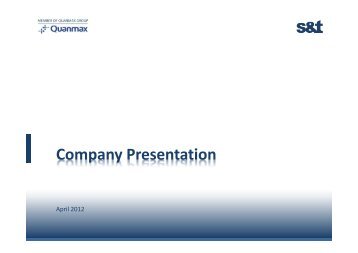 Company Presentation - S&T