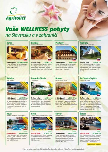 Vaše wellness pobyty na Slovensku av zahraničí - AGRITOURS ...