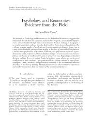 Psychology and Economics: Evidence from the Field