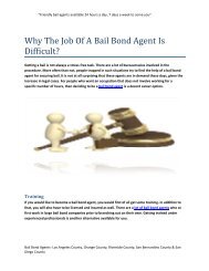 Why The Job Of A Bail Bond Agent Is Difficult?