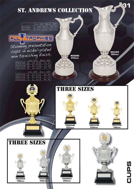 ALL TROPHIES: Cups and Bowls