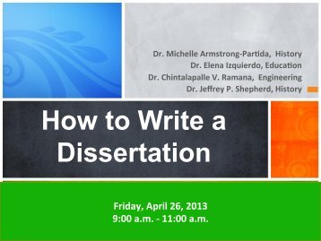 How to Write a Dissertation