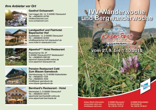 IVV-Wanderwoche und Bergwanderwoche - WSV Oberaudorf