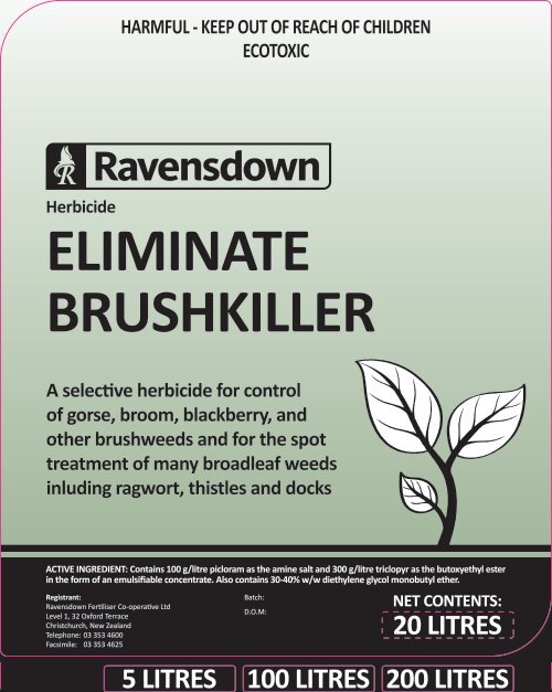 Eliminate Brushkiller Label - Ravensdown