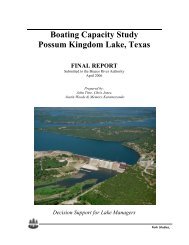 Boating Capacity Study Possum Kingdom Lake Texas
