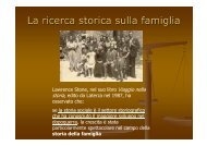 La ricerca storica sulla famiglia