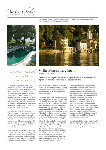 Villa Maria Taglioni - Merrion Charles