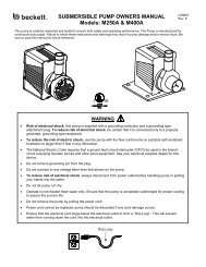 SUBMERSIBLE PUMP OWNERS MANUAL Models M250A & M400A