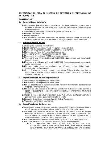 ESPECIFICACIONES DE REQUISITOS PARA FIREWALL / VPN CANTIDAD:(02) DOS 1 GLOSARIO