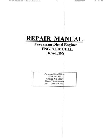 Farymann Diesel Repair Manual - Richardanderson.net