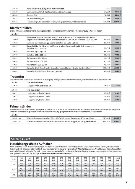 Fahnen Kössinger Preisliste 2023 zum Hauptkatalog IV