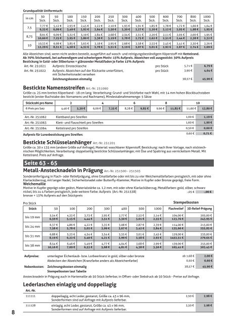 Fahnen Kössinger Preisliste 2023 zum Hauptkatalog IV