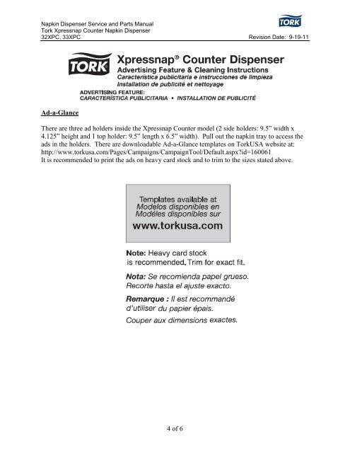Tork Xpressnap Counter Napkin Dispenser: N4 Xpressnap System ...