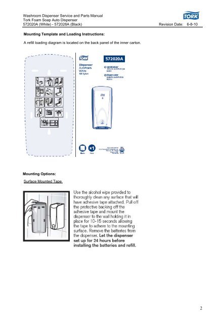 Washroom Dispenser Service and Parts Manual Tork Foam Soap ...