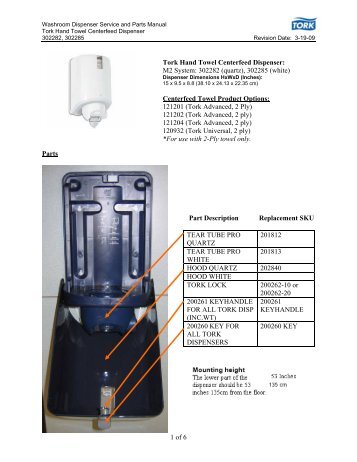 Tork Hand Towel Centerfeed Dispenser: M2 System: 302282 (quartz ...