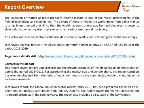 Global Induction Motor Market Analysis,  2015-2019
