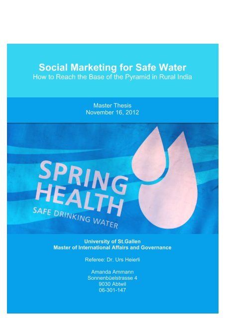 Social Marketing for Safe Water