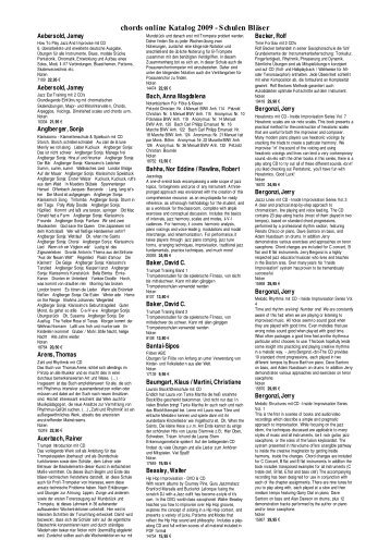 chords online Katalog 2009 - Schulen Bläser
