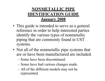 NONMETALLIC PIPE IDENTIFICATION GUIDE January 2008 â¢ This ...