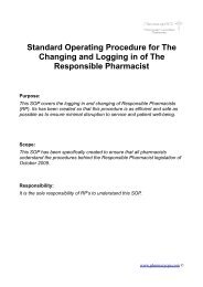 Standard Operating Procedure for The Changing ... - Pharmacy SOP