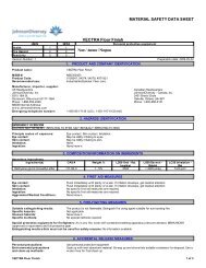 MATERIAL SAFETY DATA SHEET VECTRA Floor Finish None / Aucune / Ninguno