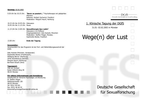 Wege(n) der Lust - DGfS