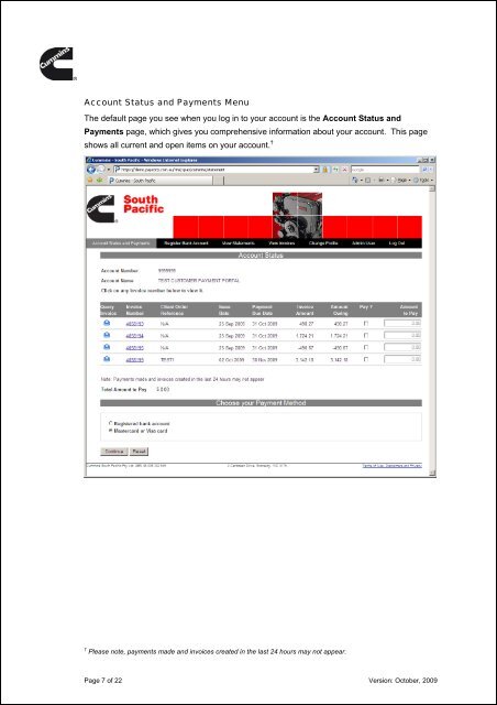 Cummins Customer Account Management Portal User Guide