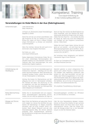 Veranstaltungen im Hotel Maria in der Aue (Dabringhausen)