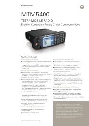Motorola Tetra MTM5400 Mobile Radios Specifications Sheet