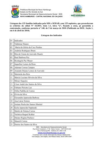 25 Denise dos Santos da Silva Listagem dos Indicados www.novohamburgo.rs.gov.br