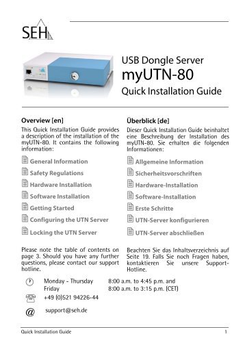 USB Device Server - myUTN-80 - SEH Computertechnik GmbH