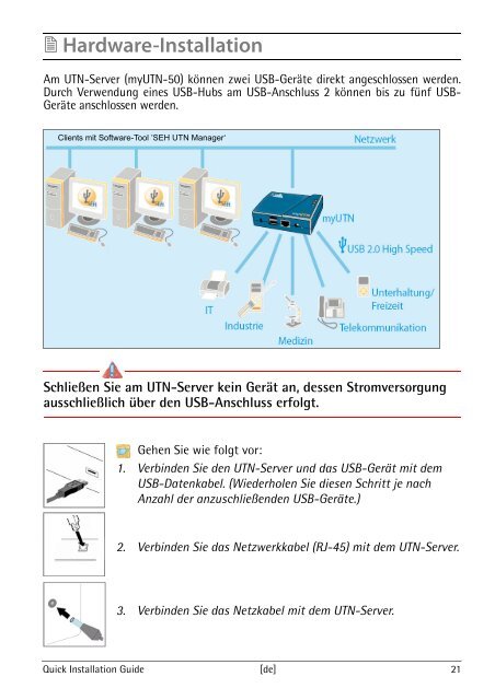 Quick Installation Guide - myUTN-50 - SEH Computertechnik GmbH