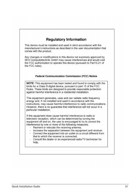 Quick Installation Guide - myUTN-50 - SEH Computertechnik GmbH