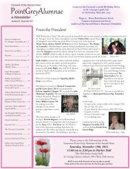 Point Grey Alumnae Newsletter - The Sacred Heart School of Montreal