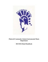 2013/2014 Band Handbook - Plainwell Community Schools