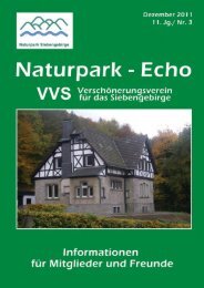 Aus der Geschichte des VVS - Naturpark Siebengebirge