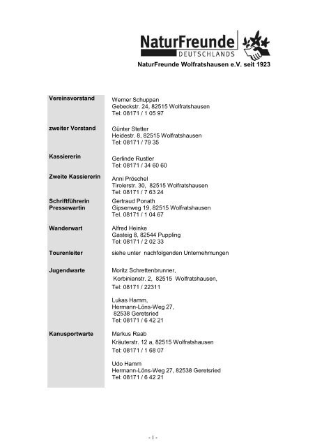 NF Programm 2012 - Naturfreunde Wolfratshausen