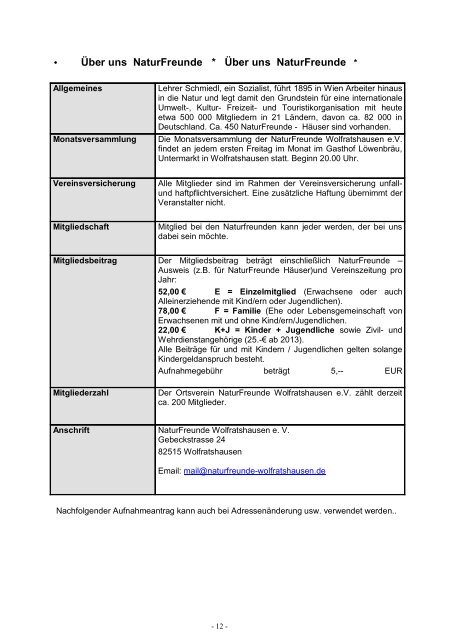 NF Programm 2012 - Naturfreunde Wolfratshausen