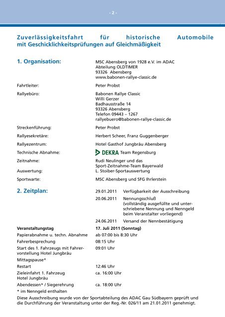 Ausschreibung 2011 - Classic Tax