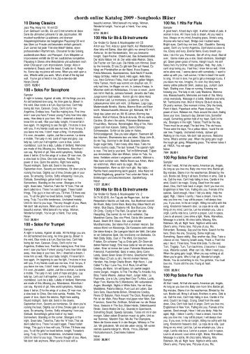 chords online Katalog 2009 - Songbooks Bläser