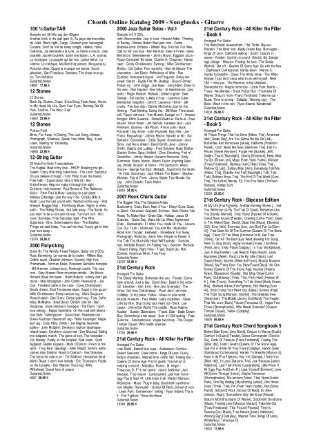 Chords Online Katalog 09 Songbooks Gitarre
