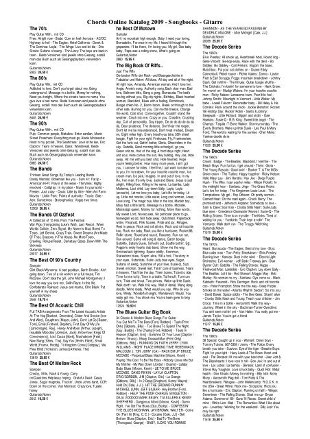 Chords Online Katalog 2009 - Songbooks - Gitarre