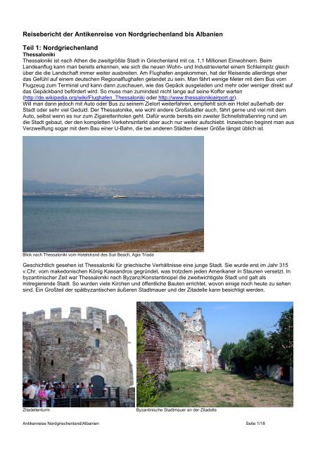 Reisebericht der Antikenreise von Nordgriechenland bis Albanien ...