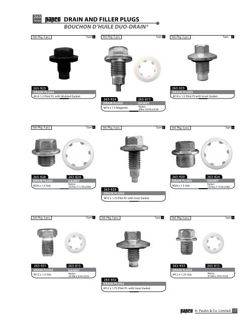 OIL DRAIN PLUGS OIL DRAIN PLUGS