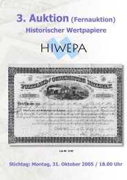3. Auktion(Fernauktion) Historischer Wertpapiere - HIWEPA AG