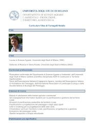 Curriculum Vitae di Fumagalli Natalia - Agraria - UniversitÃ  degli ...