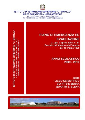 PIANO DI EMERGENZA ED EVACUAZIONE - Liceo Brotzu
