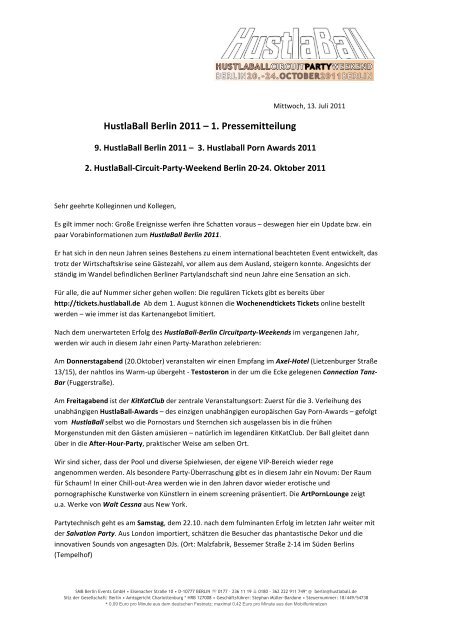 Erster offizielle presse-text - HustlaBall Berlin